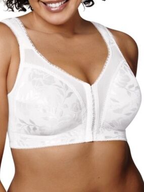 Playtex 18 Hour Supportive Front Close Flexible Back Wireless Bra White 48DD NWT